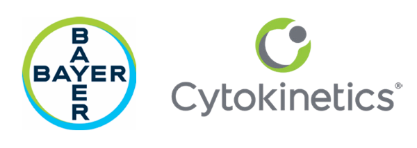 Die beiden Logos der Unternehmen Bayer und Cytokinetics als Sponsoren für den Workshop Open Heart des Albertinen Herz- und Gefäßzentrums in Hamburg. Die beiden Logos der Unternehmen Bayer und Cytokinetics als Sponsoren für den Workshop Open Heart des Albertinen Herz- und Gefäßzentrums in Hamburg.